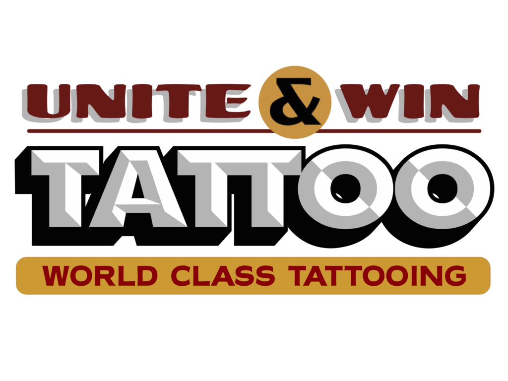 Unite and Win tattoo shop logo